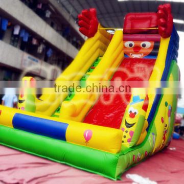 Hot selling high quality commercial adult inflatable clown slide,water climb to slide,smiling slide