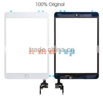 Original Genuine OEM White Front Touch Panel Digitizer Touch Screen With IC Connector Assembly For iPad Mini 3 Mini3