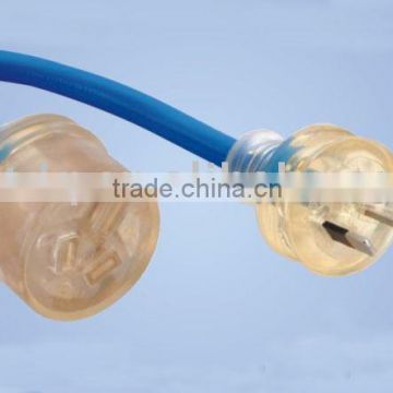 SAA Extension Cords with transparent clear light plug