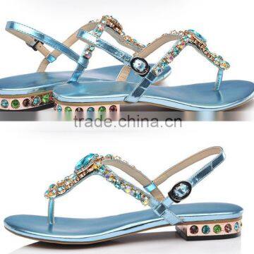 Fancy Girls Flat Slingback Sandal Shoes With Crystal Decorations photo-6