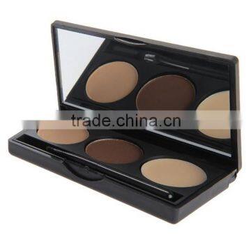 3 Colours Waterproof Eyebrow Powder/Shadow Palette with Double Sided Brush