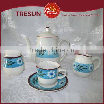 Wholesale Tea Sets, Stoneware Coffee and Tea Sets, Ceramic Handpainted Tea Set