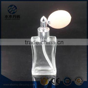 Hot selling 30ml clear glass perfume bottle with airbag pump sprayer