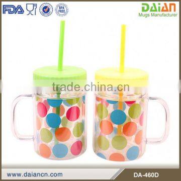 double wall plastic jammer 24 oz mason jar tumbler