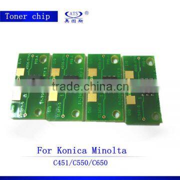 Compitable reset toner and drum cartridge chip minolta C451 550 650