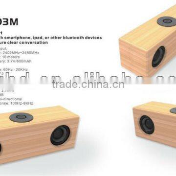 2014 New item Bamboo bluetooth stereo BQB speaker for all cell phones,smartphones