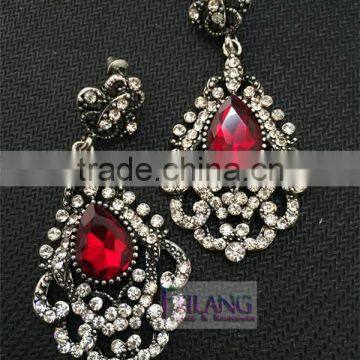 Big Earrings Red Or Black Jewelry Drop Retro Earrings Hypoallergenic