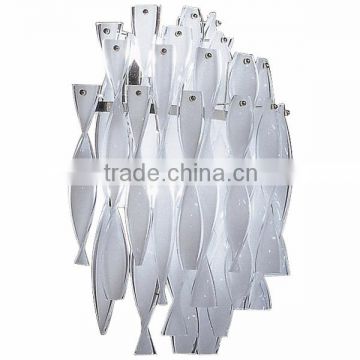 0815-12 Modern Ceiling plates in polished steel glass hand twisted pendants Wall Lamp