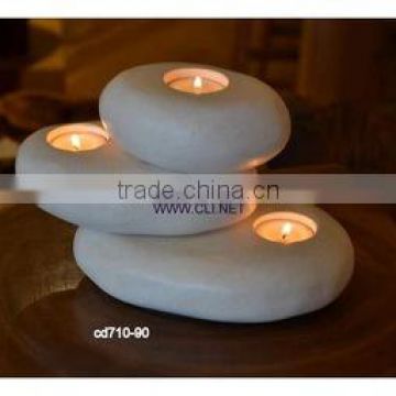 White Marble 3 Stone Step Tea Light Candle Holders in Wholesale