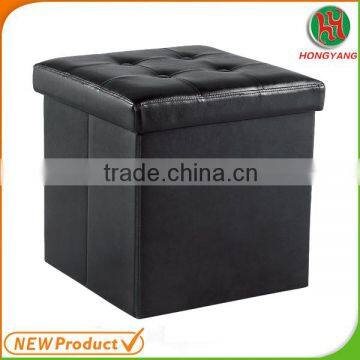 bw Leather Folding Storage Ottoman
