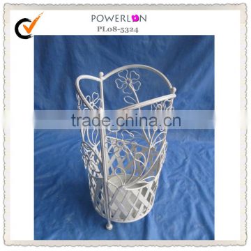 white wrought iron umbrella stand for garden for hotel