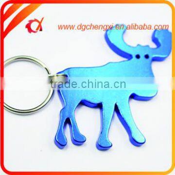 cow shaped aluminum beer bottle opener keychain