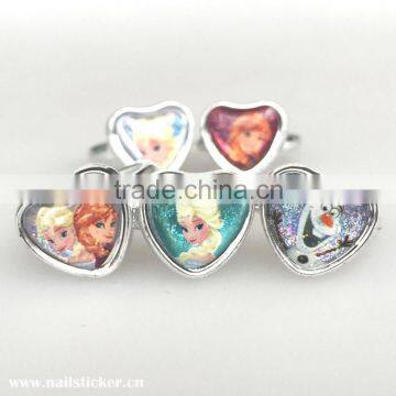 Custom 3d disny cute cartoon frozen epoxy ring resin cartoon picture ring adhesive resin epoxy sticker                        
                                                Quality Choice