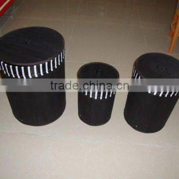 3 pcs round wicker laundry baskets