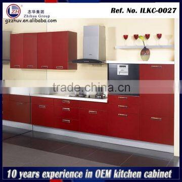 Modern high gloss kitchen cabinet laminate high gloss red kitchen cabinet