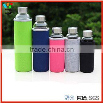 different size options custom eco friendly pyrex water bottle glass