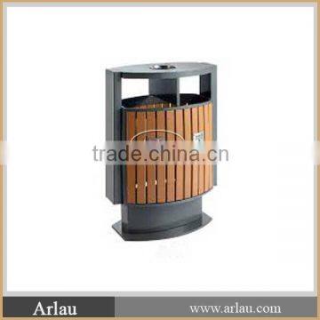 Arlau good quality wood outdoor recycle trash bins with ashtray