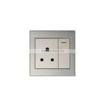 Stainless reset switch 15a wall socket with switch