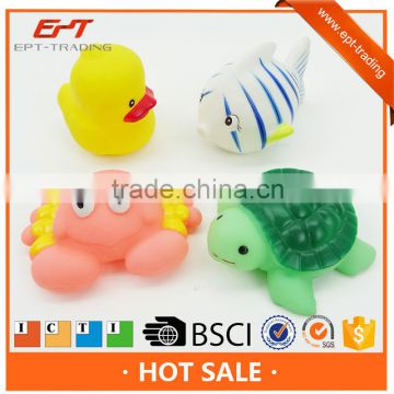 Little float bath animals rubber fish toy for wholesale