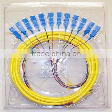 SC/UPC SM 12 fiber cores waterproof armored fiber optic pigtail