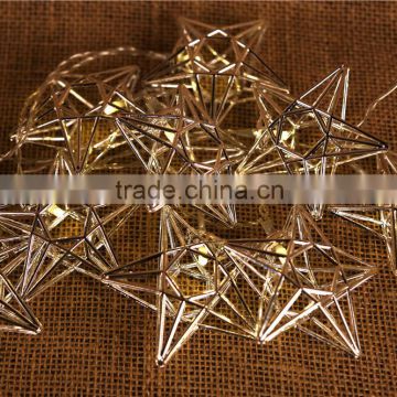 Metal Exquisite Pentagram Star Christmas Party decorative led String Light