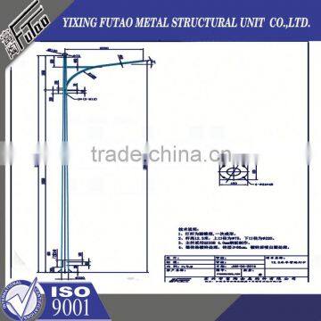 High quality galvanized galvanized steel electric poles with ce certificate lamp poles