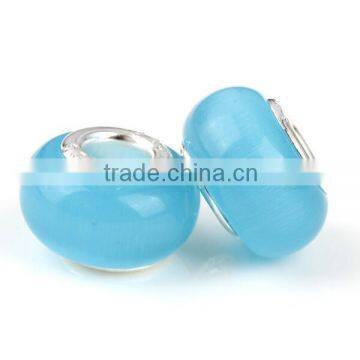 gemstone big hole cat eye bead for jewelry