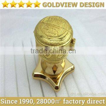 Wholesale round-shaped gold plated metal wine bottle caps ,hot sell imitation gold plated metal wine caps