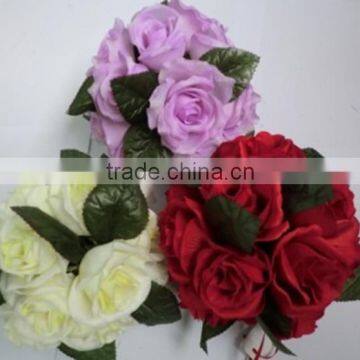 Hand made Silk artificial rose & peony bouquet for home decor