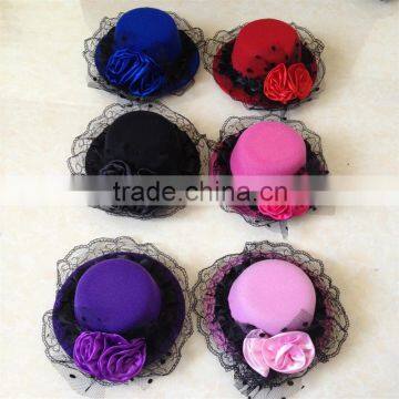 2016 Top Sale Handmade Carnival Glitter Girl Mini Top Hat photo-6