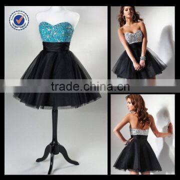 C0016 Cocktail dress for fat women 2013 teenage crystal diamond cocktail dresses