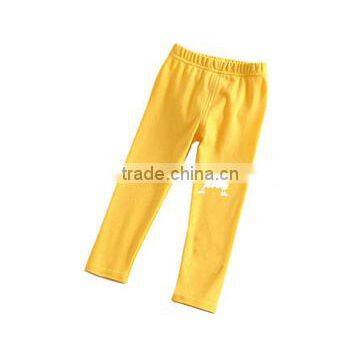 custom logo imprinted Girls yellow cotton interlock pants323