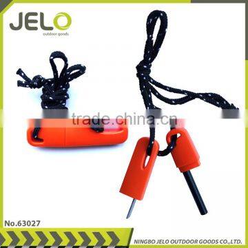 Survival Magnesium Flint Stone Fire Starter Lighter With Whistle Camping Hiking Outdoor Tools