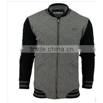 Charcoal grey and black arms varsity jackets for men