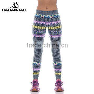 New Arrival Women Legins Gray Print Patterns Sports Leggins Fitness Leggings