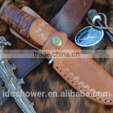 Fixed Blade Outdoor Hunting Knife With Bone Handle, Military Pocket Knife