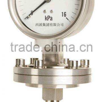 Diaphragm pressure gauge with glycerin filled