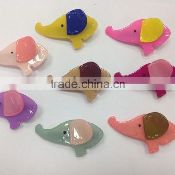 Colorful elephant shape hair alligator clip cellulose acetate kids hair accessories animal pattern hair clip