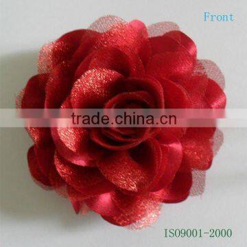 Red Handmade Satin/Organza Fabric Flower ---Wedding dresses