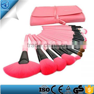 Professional Bridal Eye Lip Powder Face Makeup Brush Set With Leather Bag ,Private Label Cosmetic Makeup Brush Cleaner