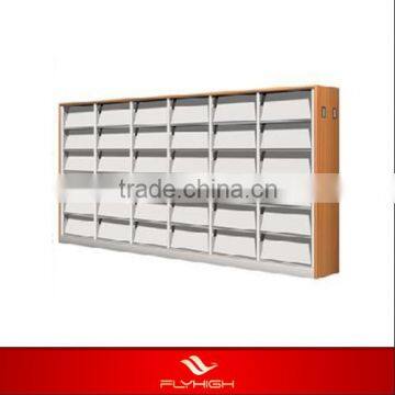 metal double side book shelf used library/commercial shelving