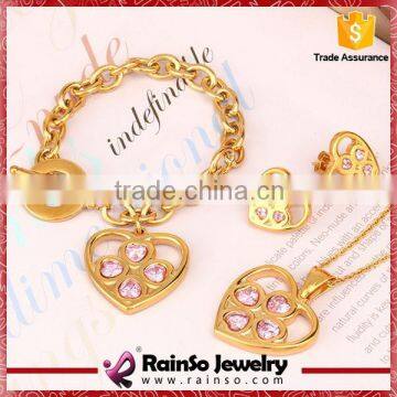 18K Gold Plated Heart Pendant Jewlry Sets