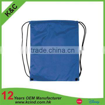 blue colors polyester drawstring bag