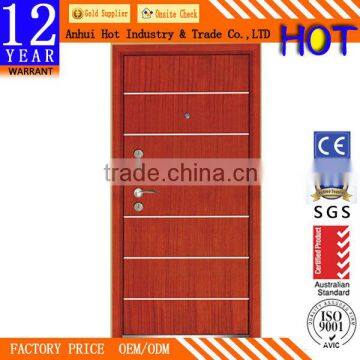 Fashion Plain Oak Exterior Steel Door Turkey, Used Exterior Steel Security Doors for Sale