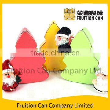 Xmas Tree Metal Gift Food Tin Can Container