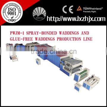 Spray bonded wadding production line
