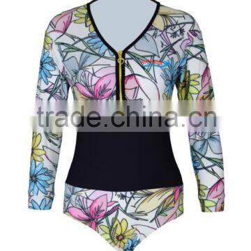 (Fashionable )Women's Long Sleeve Sublimated Rash Guard