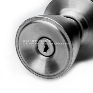 Door Hardware Ss201 Door Knob Ball Lock in Satin Nickel for Privacy photo-4