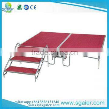 Hotel Used Red Color Carpeted Metal Steel Foldable Stage photo-2