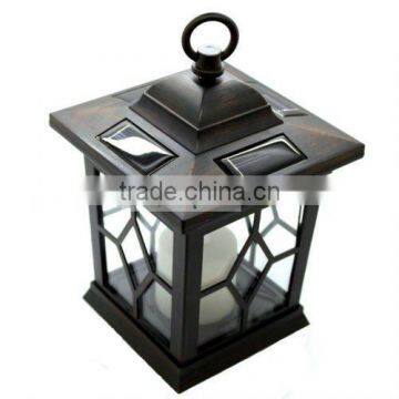 Brown Hanging Garden Outdoor Solar Candle Lantern Post Lights